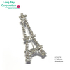 21x49mm rhinestone cup chain made Eiffel Tower style brooch (BR0072)