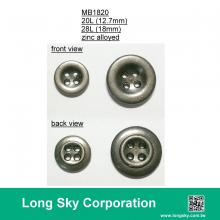(MB1820/28L) 4 holes antique silver plating metal button for men coat