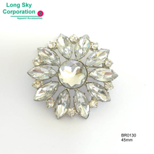 (BR0130) 45mm crystal flower brooch, apparel brooch, woman coat brooch