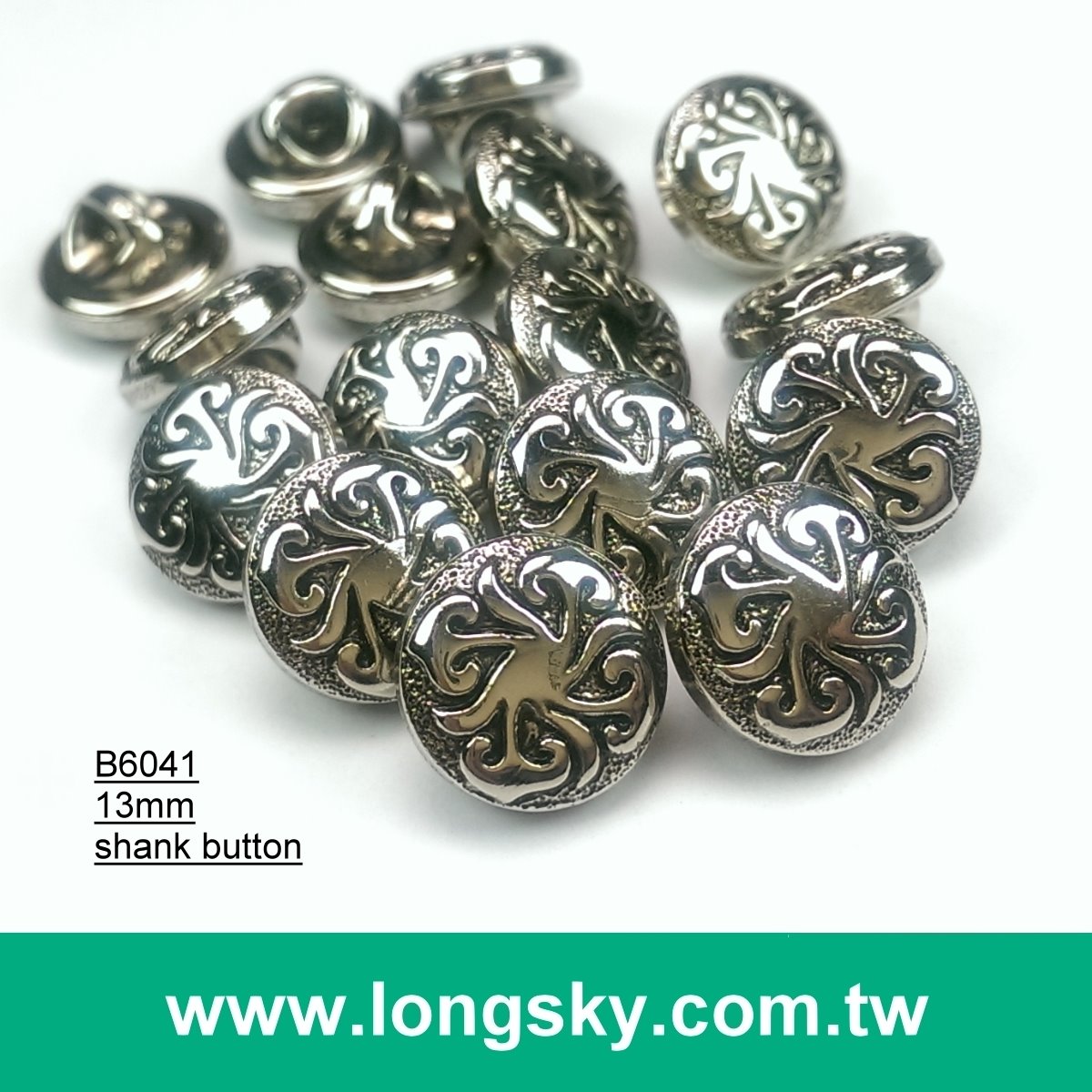 (#B6041/13mm) Taiwan fashion plated cloud pattern small shank buttons for garment
