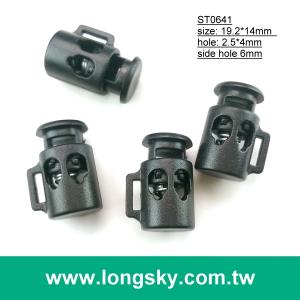 (#ST0641) cord hole 4mm small mini double hole mug look cord stopper with slot garment accessory