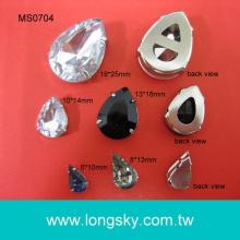 (#MS0704) Tear or Water drop shape acrylic stone button for garments