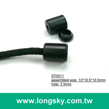 (#ST0511) plastic stopper cord lock,plastic cord lock, plastic cord end for raincoat