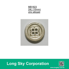 (MB1823/24L) 4-holes matt silver colour metal button for casual wear