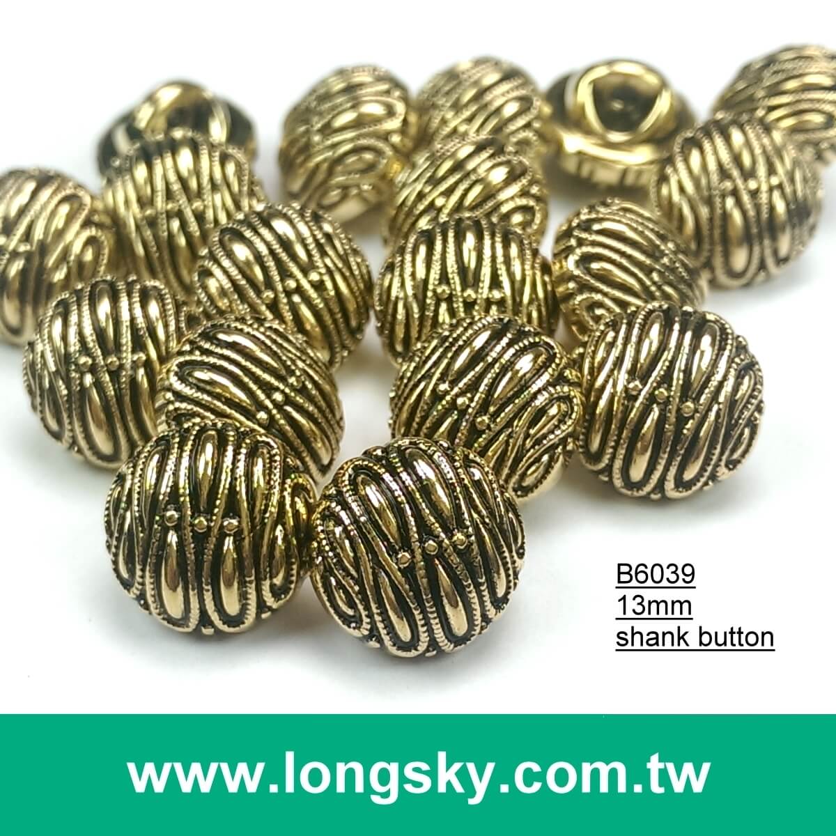 (#B6039/13mm) round shape shank back small gold buttons with totem