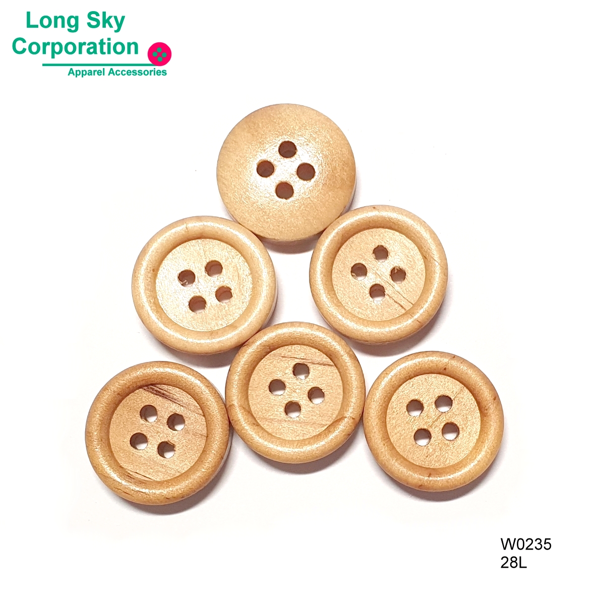 (#W0235) 16L, 18L, 24L, 28L, 32L 4 hole round natural wooden baby button, baby button, cardigan button