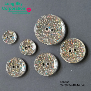 (B9052/24,28,34,40,44,54L) square hole gorgeous glitter buttons for lady suit