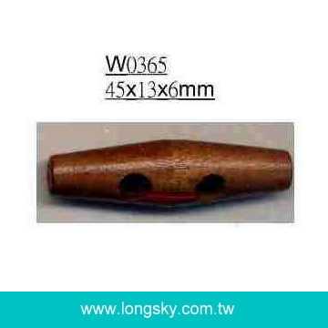 (#W0365) Brown Wooden toggle button for clothing