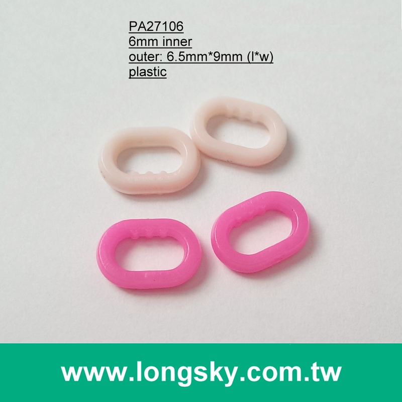 (#PA27106/6mm inner) small POM plastic oval shape buckle ring for bikini swimwear strap