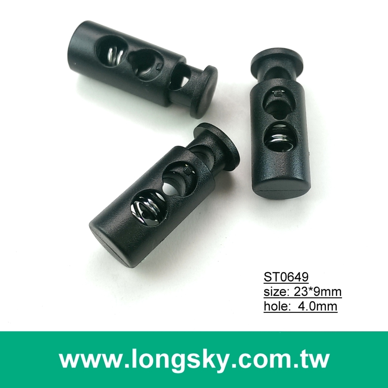 Spring Tube Lock (#ST0649) 4mm cord hole double hole nylon tube spring cord lock for ...