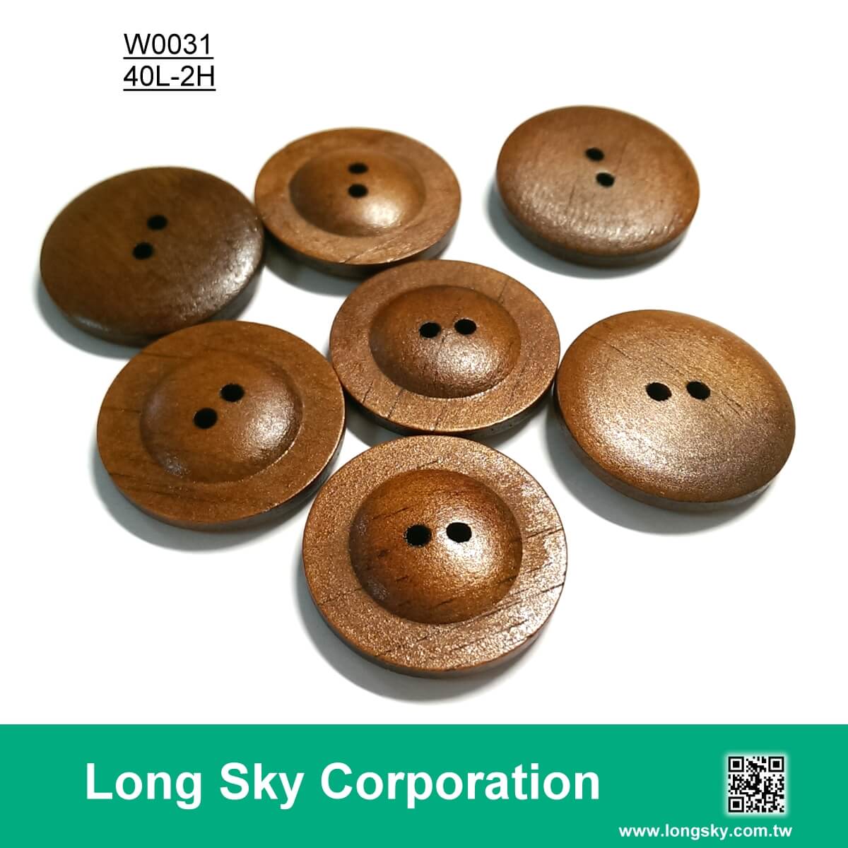 (#W0031) 2 hole 40L 25mm dark brown ufo shape wood coat buttons