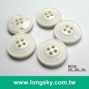 (#B6104/24L, 28L, 34L) classic round 4 hole nylon dyeable button for garment