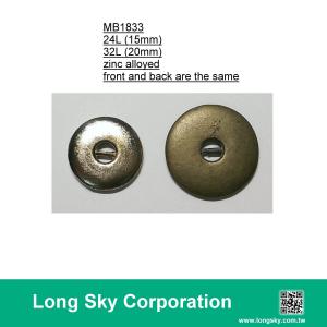 (MB1833/32L) 2-hole nickel colour metal button for women's suit wear
