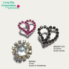 21mm Sweet tiny acrylic stone heart brooch, round brooch for garment factory