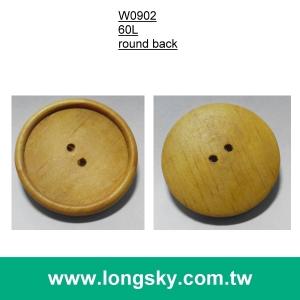 (#W0902) 1.5" 60L large size common design natural wood button
