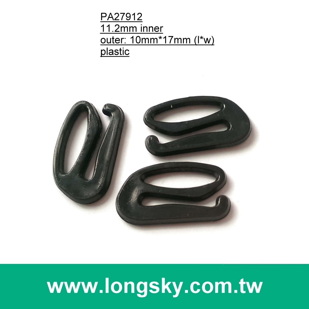 (#PA27811/11mm inner) plastic 8-ring womens lingerie slides with jaggy inner