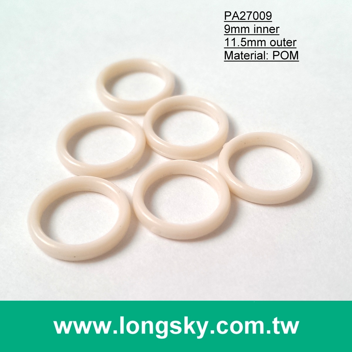 (#PA27009/9mm inner) plastic o-ring for women's lingerie bra