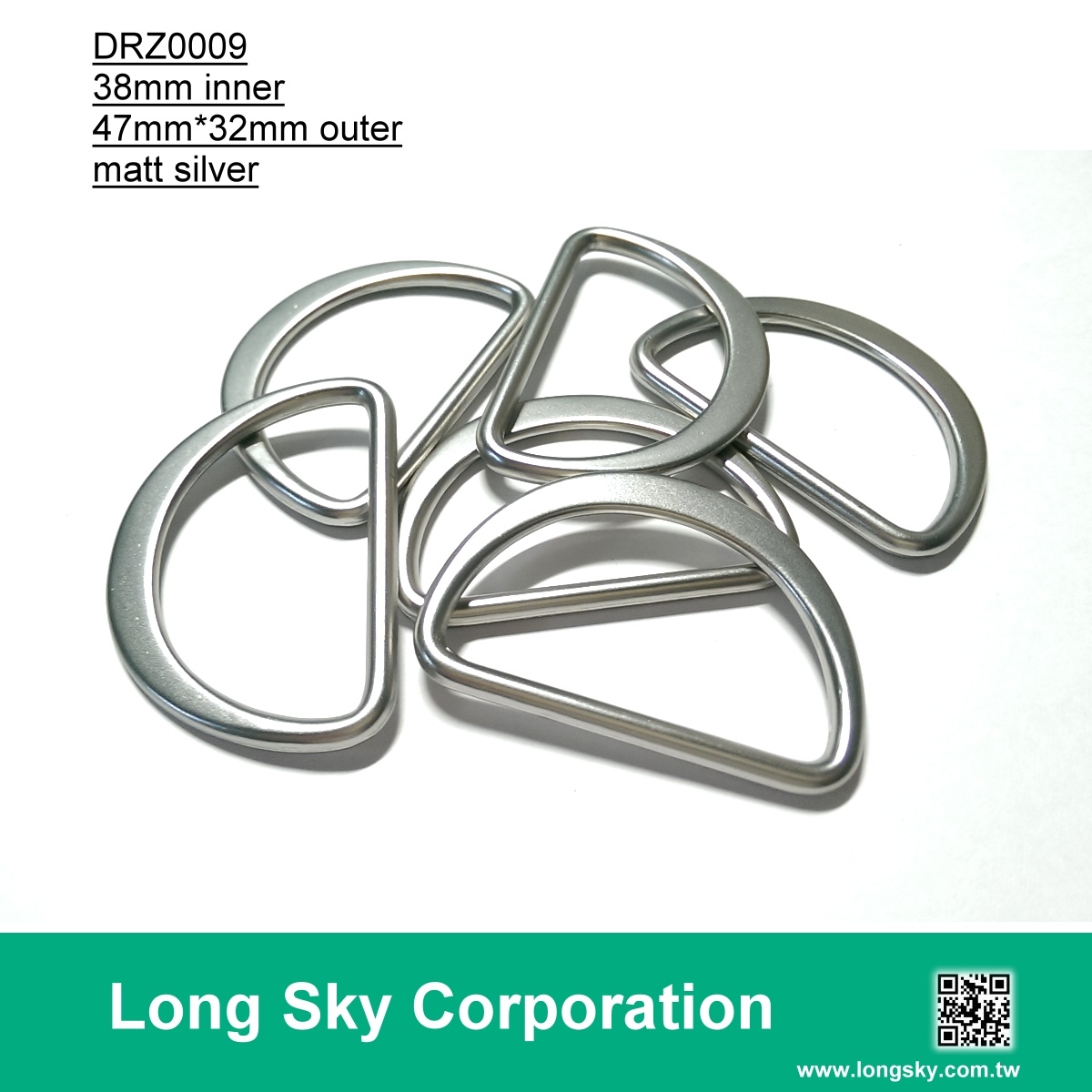 (#DRZ0009/38mm inner) matt silver d ring buckle for strap belt