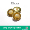 (#B4750/20L,28L,32L,40L,48L) 2-piece gold-pearl white combination button for lady suit