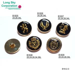 (B18-2-3) gold with black epoxy garment button manufacturer