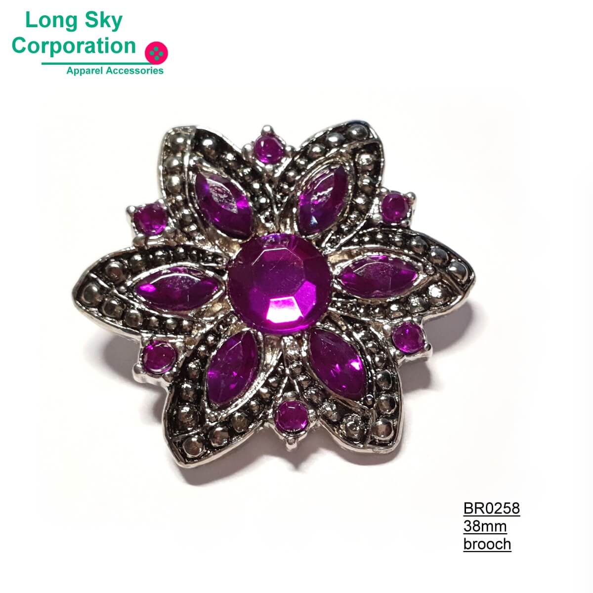 (BR0256~8) fancy stone decorated flower brooch for lady wear
