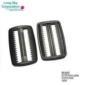 (#BK4463/51mm inner 2") plastic adjuster buckle with teeth, slider buckle for strap