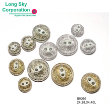 (B9056/24,28,34,40L) 2 hole shinny glitter decorated woman suit button