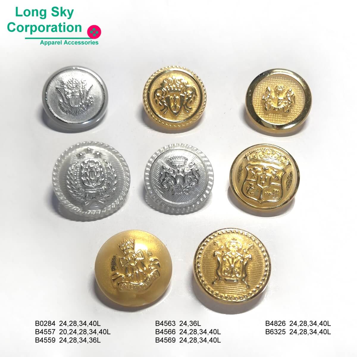 Gold hot stamping button, Silver hot stamping garment button