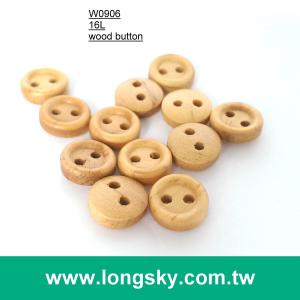 (#W0906) 16L 2 holes small natural wood woman shirt button