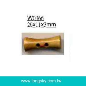(#W0366) Drum type wooden toggle button for suit