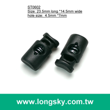 (#ST0602) 2 hole plastic cord stopper toggles for jackets