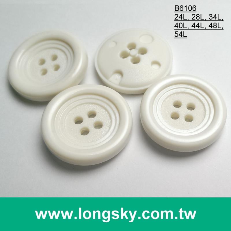 (#B6106) round edge 4 hole nylon plastic button for lady sweater