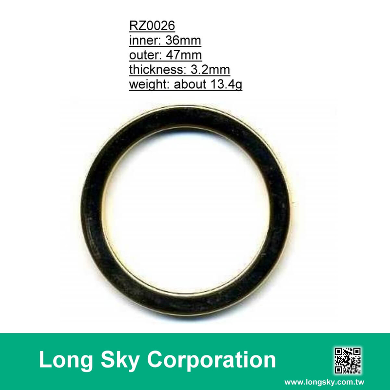 (#RZ0026/36mm) zinc metal ring for 1.4 inch wide fabric tape