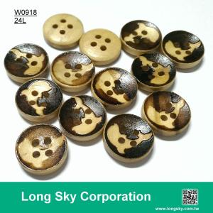 (#W0918) 2 hole 24L dophin pattern natural wooden animal buttons for kids