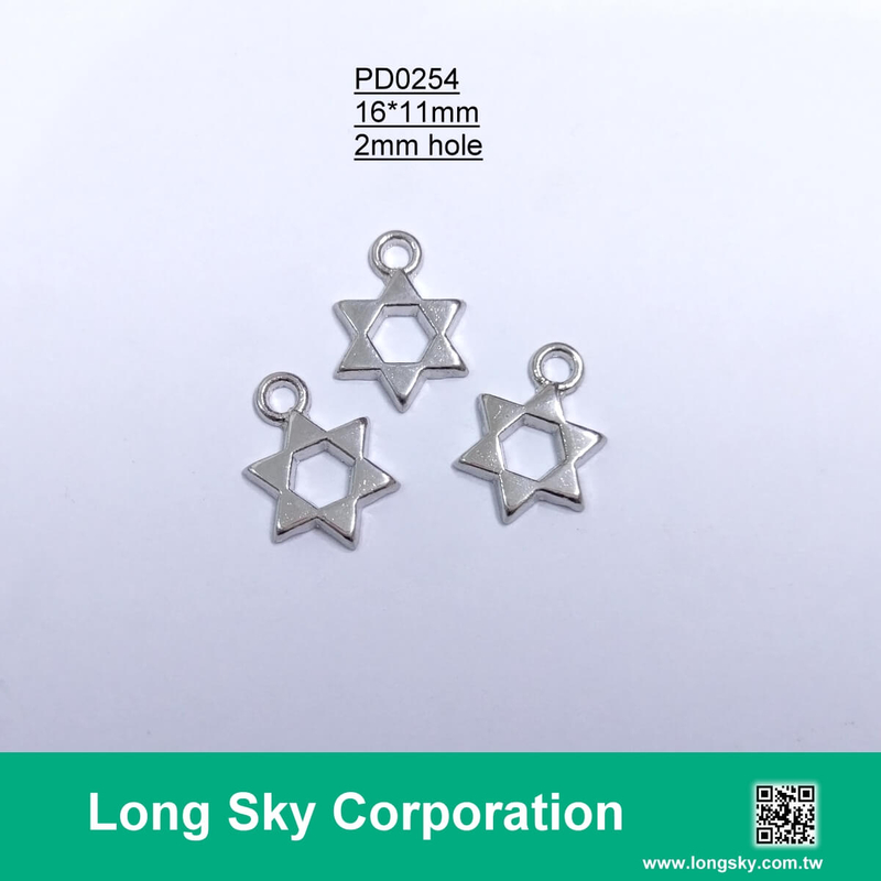 (#PD0254) 11mm Hexagonal star charms for trimming, garment and handcraft