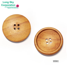 (#W0941) decorative round edge wooden garment button