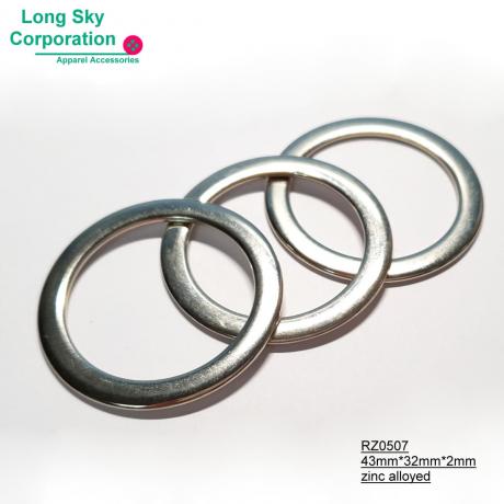 (RZ0507) 3cm inner zinc alloyed metal round belt trimming ring buckle