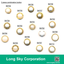 (#B4754-B4768) Fancy pearl top button for lady suit, woman coat, dresses