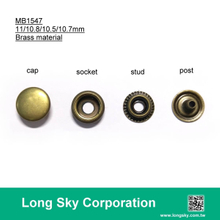 (#MB1547-110/11mm cap) brass material press snap button