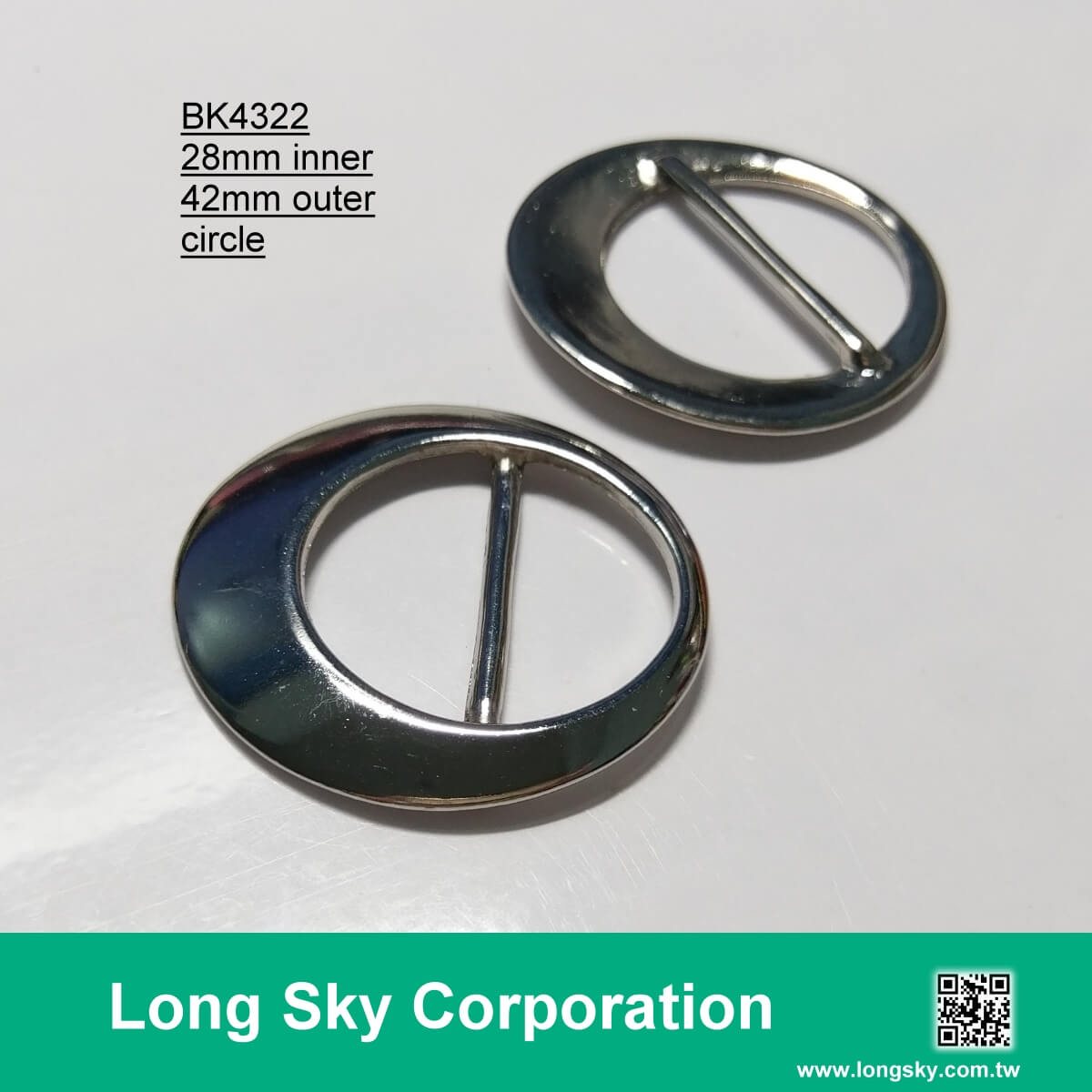 (#BK4322) 28mm inner round shape metal fancy buckle for women belt