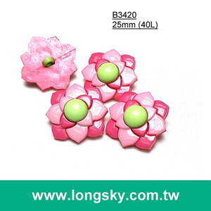 (#B3420) 25mm cute flower craft button, children buttons, baby button
